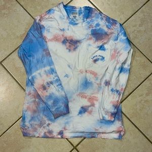 Retro, tie-dye, pink, long sleeve shirt